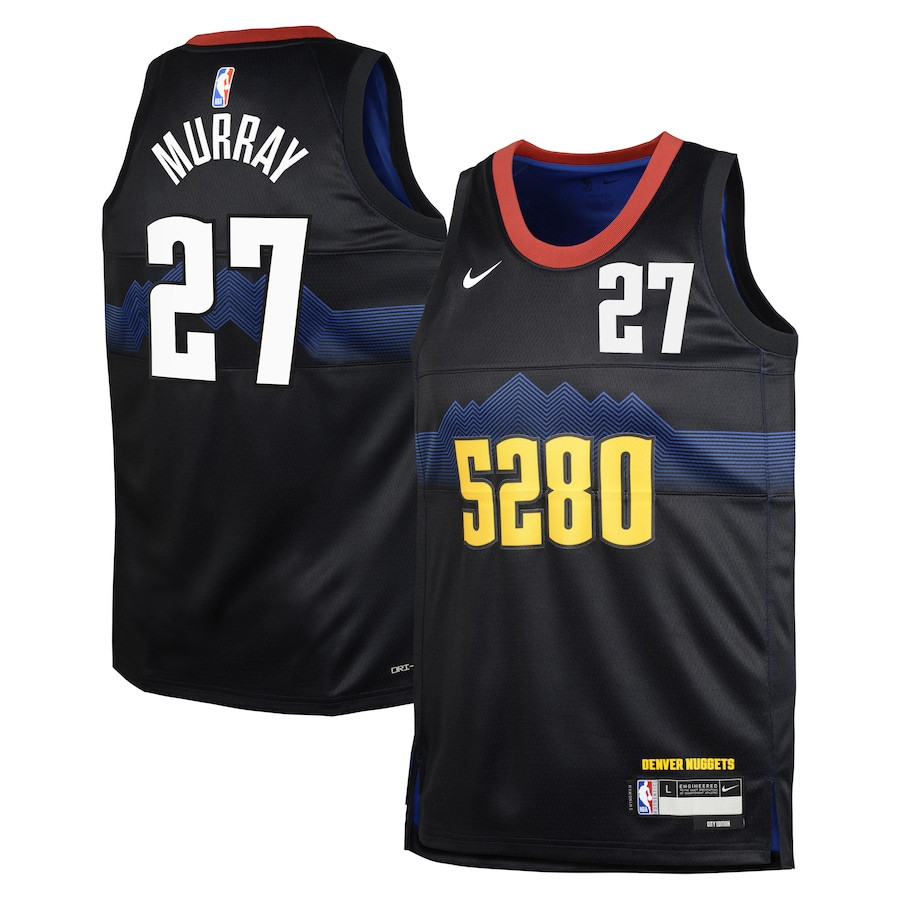 Jamal Murray 27 Denver Nuggets 2023/24 City Edition Swingman YOUTH Jersey - Black - JS612 