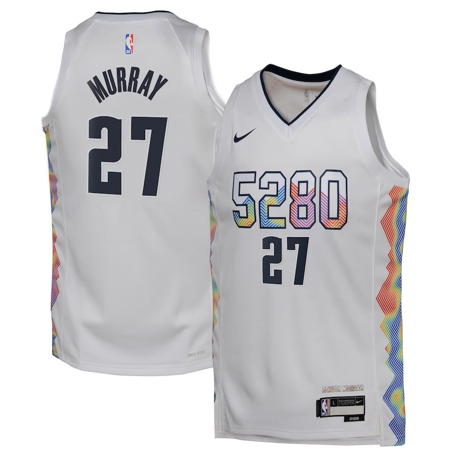 Jamal Murray 27 Denver Nuggets 2024/25 Swingman Player YOUTH Jersey - City Edition - White - JS760 