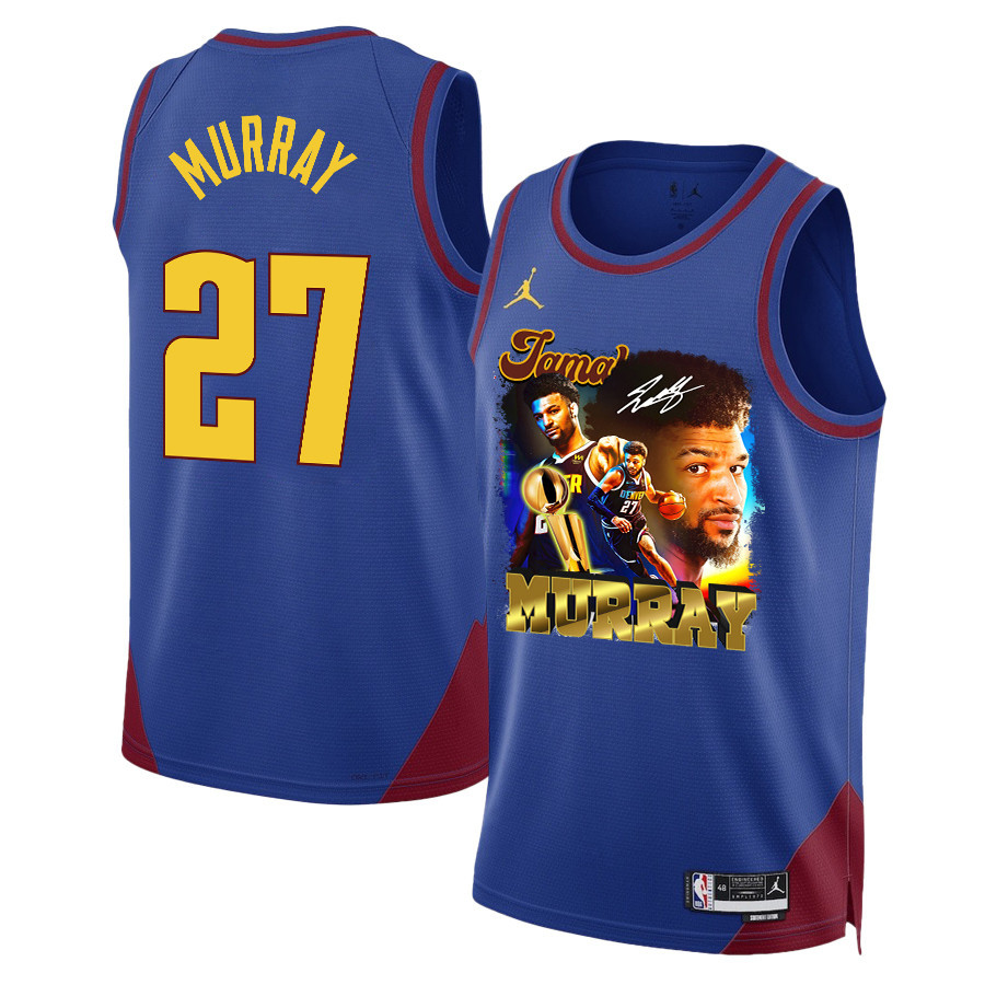 Jamal Murray 27 Denver Nuggets Exciting Guard 2023 NBA Champions Swingman Jersey - Blue - JS426 