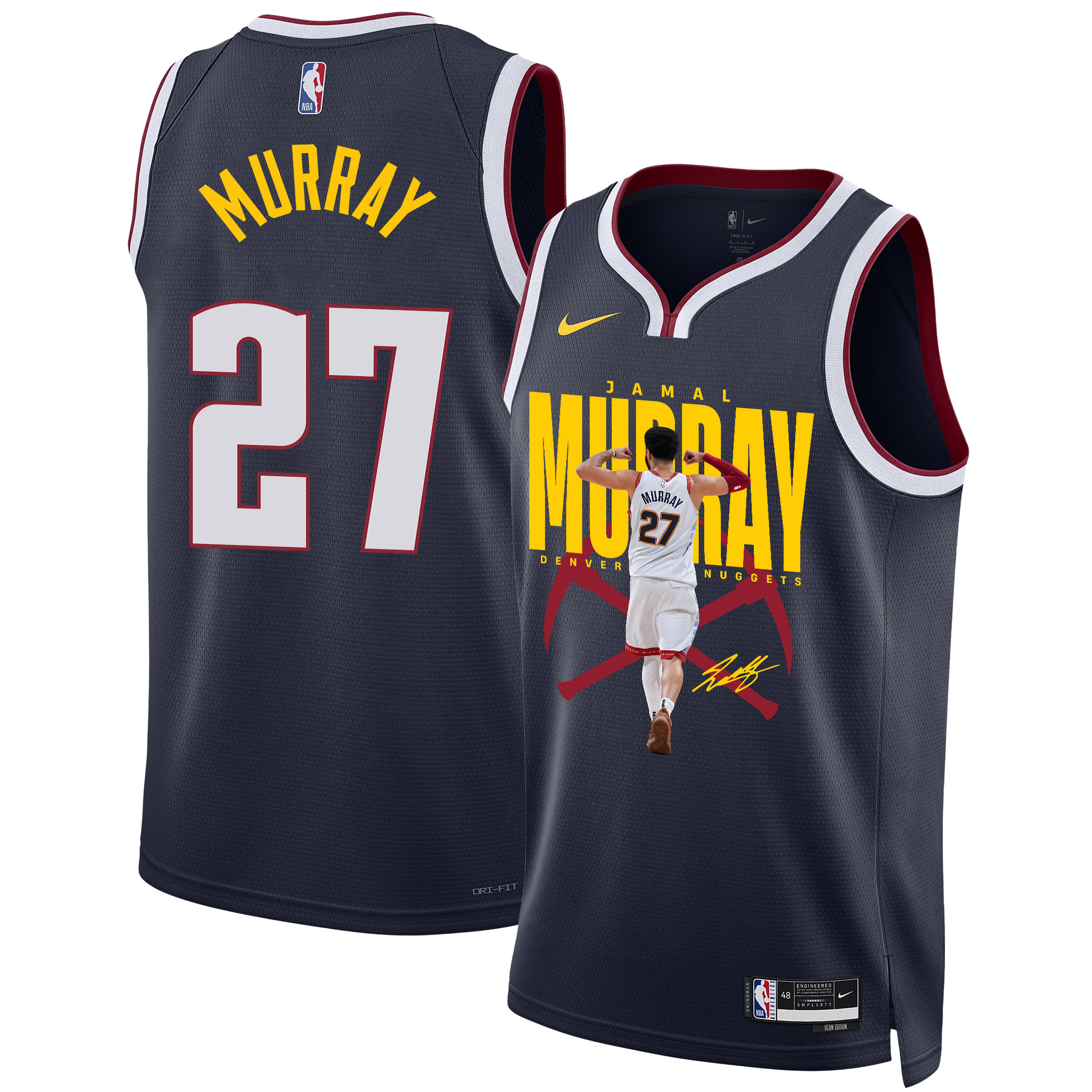 Jamal Murray 27 Denver Nuggets Fastbreak Phenom 2023 NBA Champions Swingman Jersey - Black - JS200 