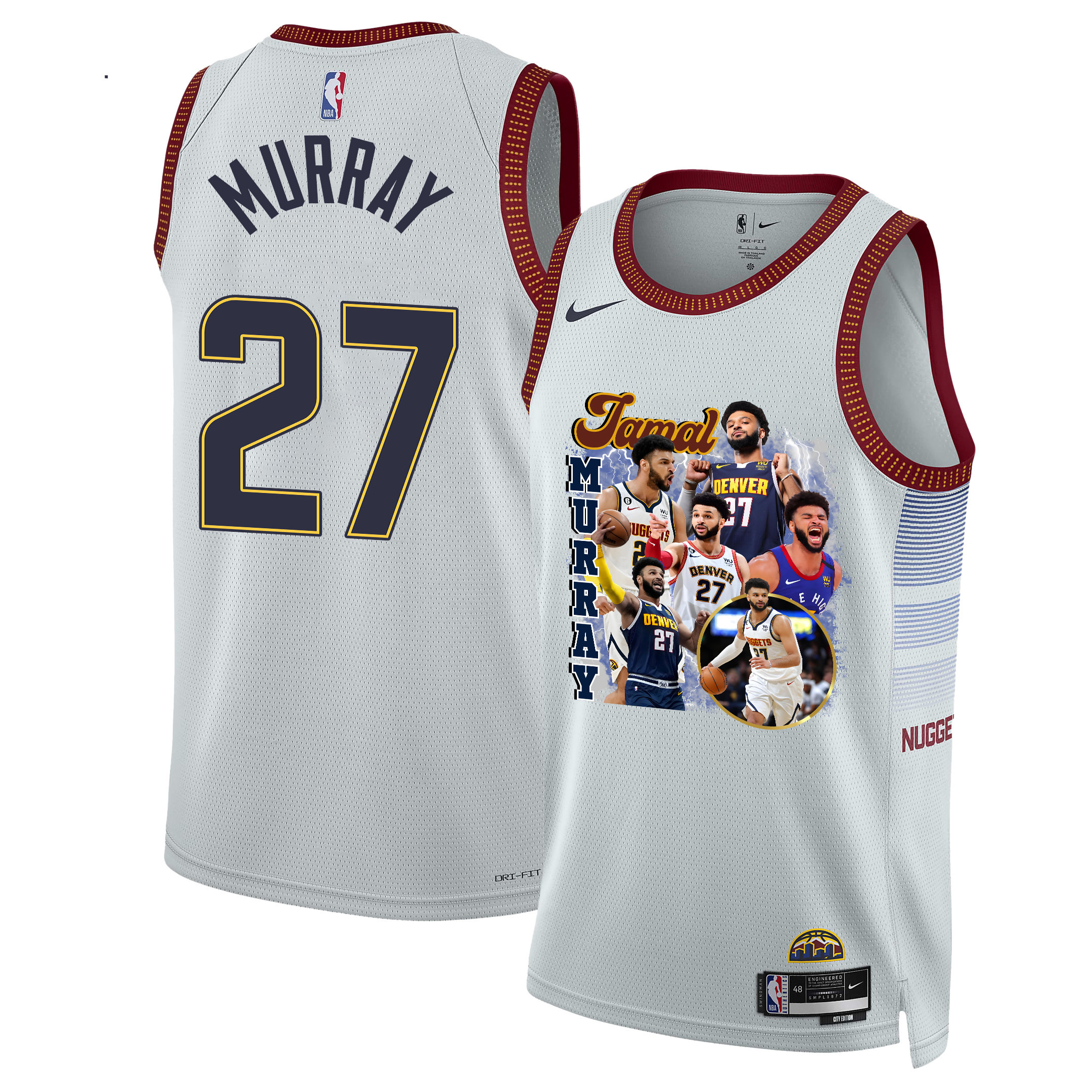 Jamal Murray 27 Denver Nuggets Playmaking Maestro 2023 NBA Champions Swingman Jersey - White - JS750 