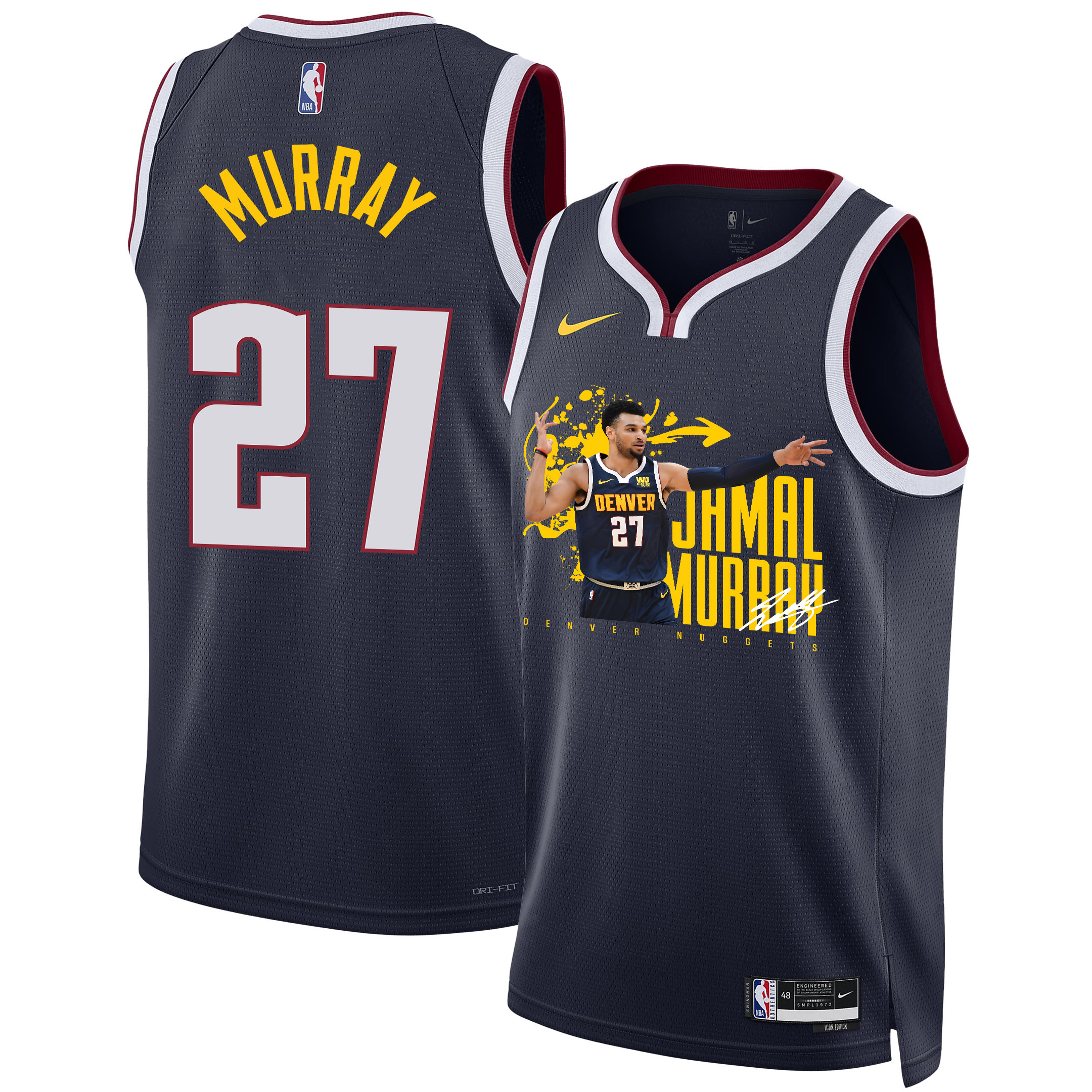Jamal Murray 27 Denver Nuggets Rising Star 2023 NBA Champions Swingman Jersey - Black - JS908 