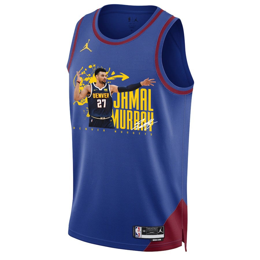 Alternative view of Jamal Murray 27 Denver Nuggets Rising Star 2023 NBA Champions Swingman Jersey - Blue - JS238 