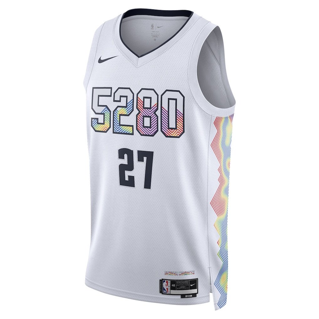 Alternative view of Jamal Murray 27 Denver Nuggets Unisex 2024/25 Swingman Player Jersey - City Edition - White - JS965 