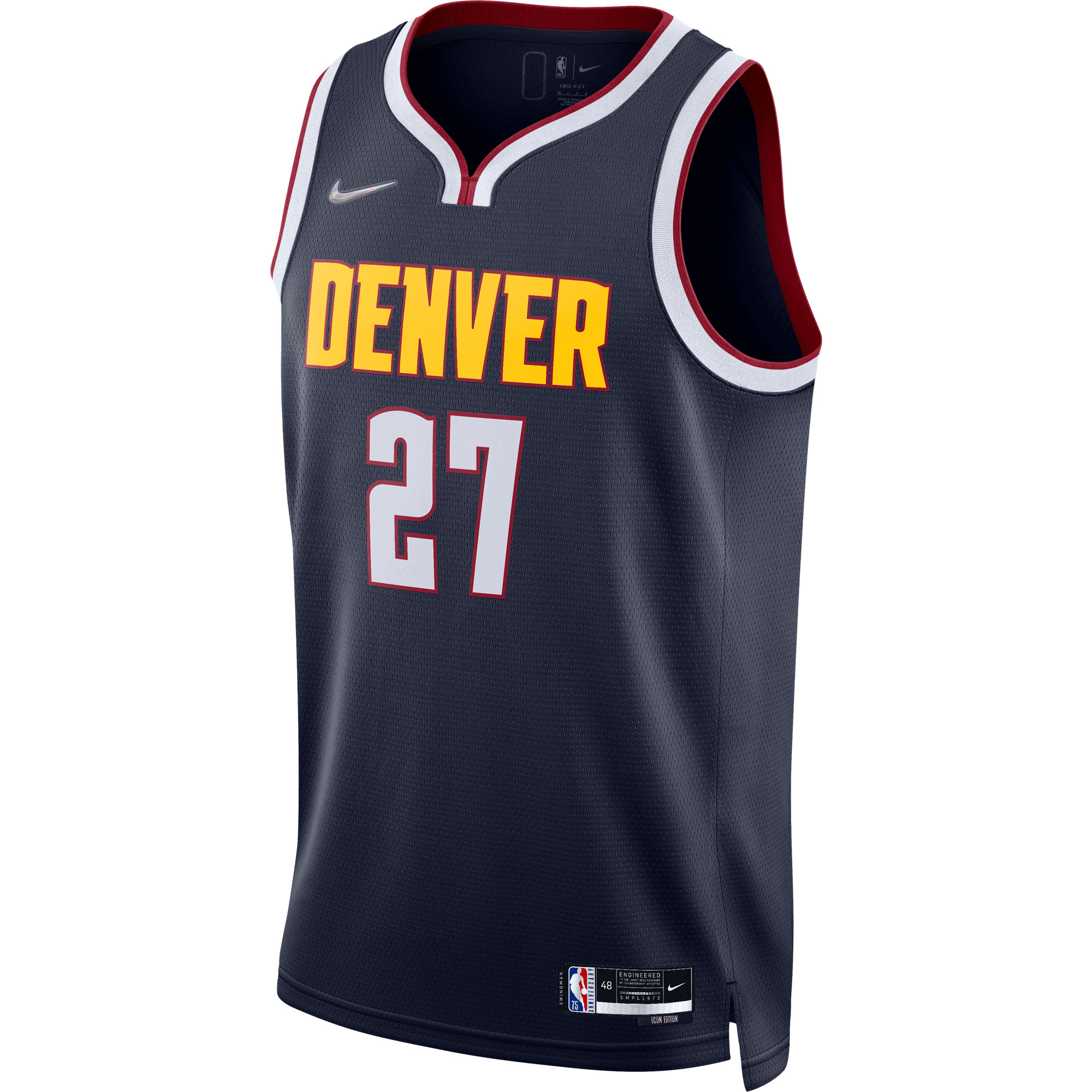 Alternative view of Jamal Murray Denver Nuggets Diamond Swingman Jersey - Icon Edition - Navy Jersey - JS698 