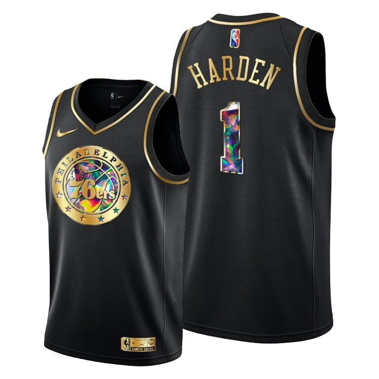 James Harden 1 Philadelphia 76ers Diamond Logo Black Jersey - Men Jersey - JS770 