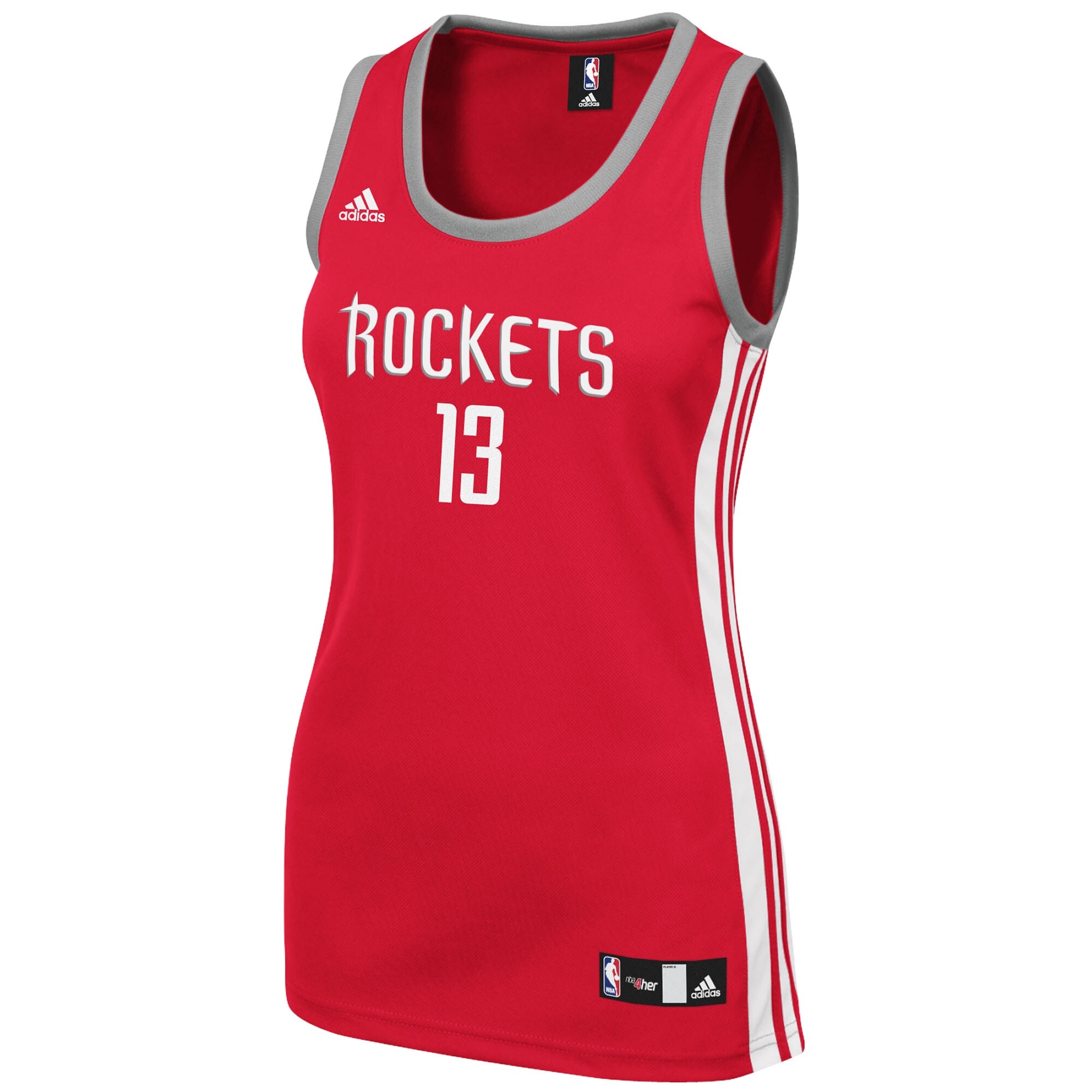 Alternative view of James Harden Houston Rockets Adidas Women's Replica Jersey - Red