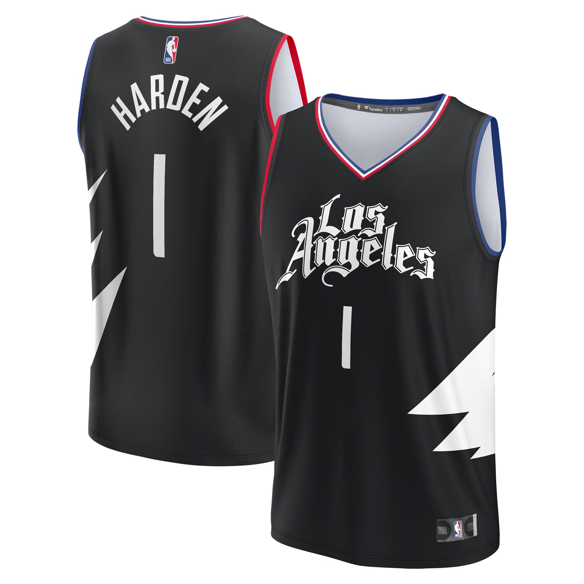 James Harden La Clippers Fanatics Youth Fast Break Player Jersey - Statement Edition - Black