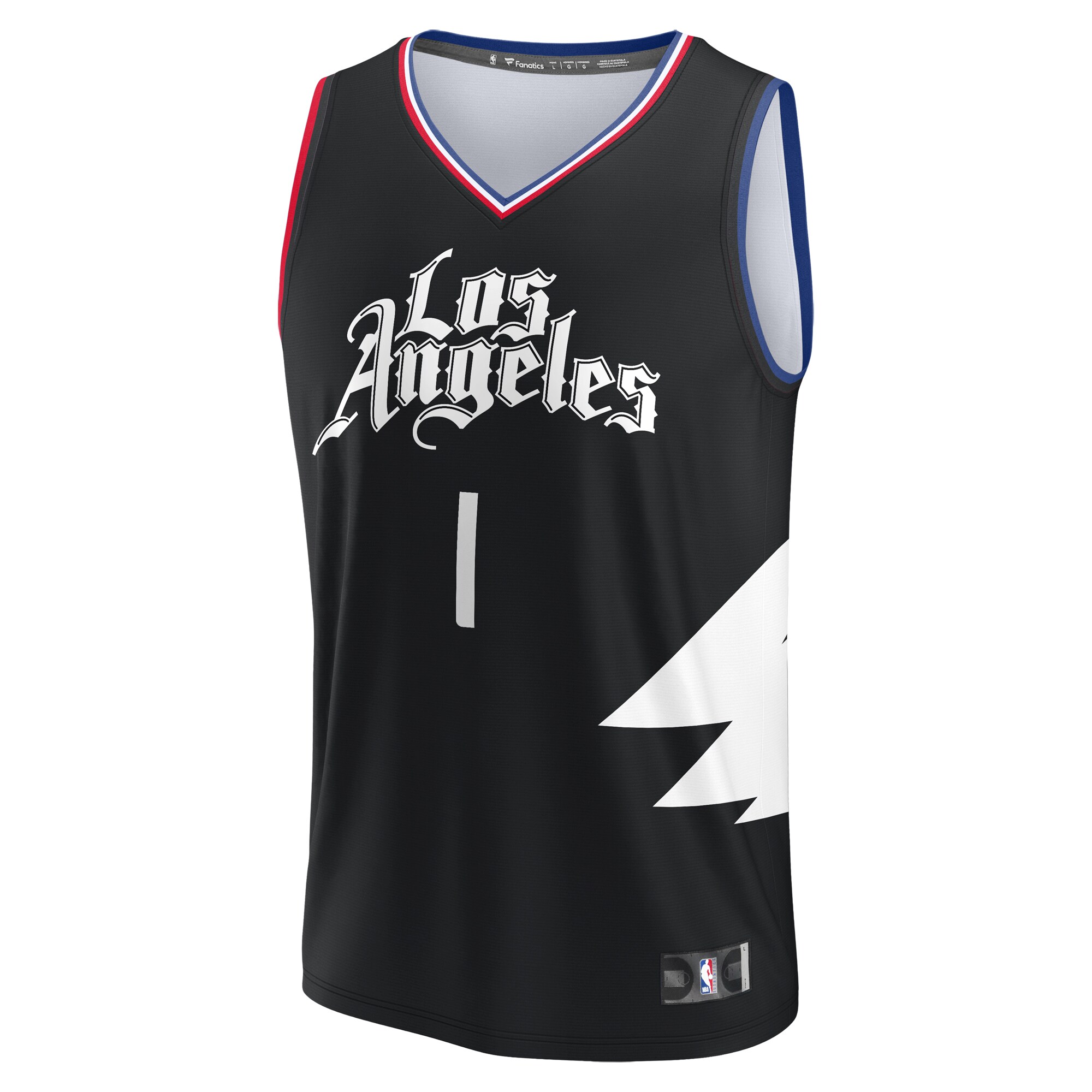 Alternative view of James Harden La Clippers Fanatics Youth Fast Break Player Jersey - Statement Edition - Black