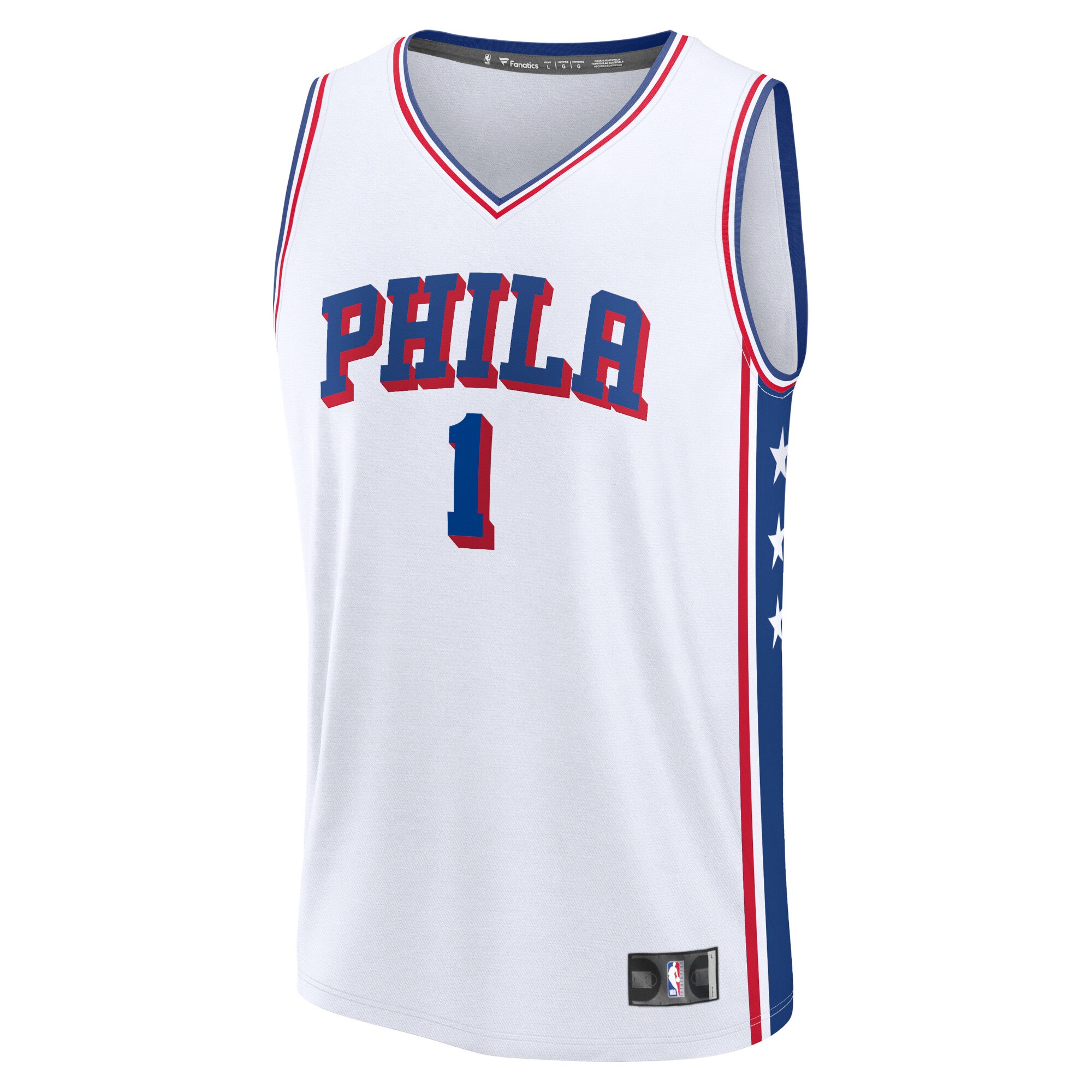 Alternative view of James Harden Philadelphia 76ers Fanatics Fast Break Replica Jersey - Association Edition - White