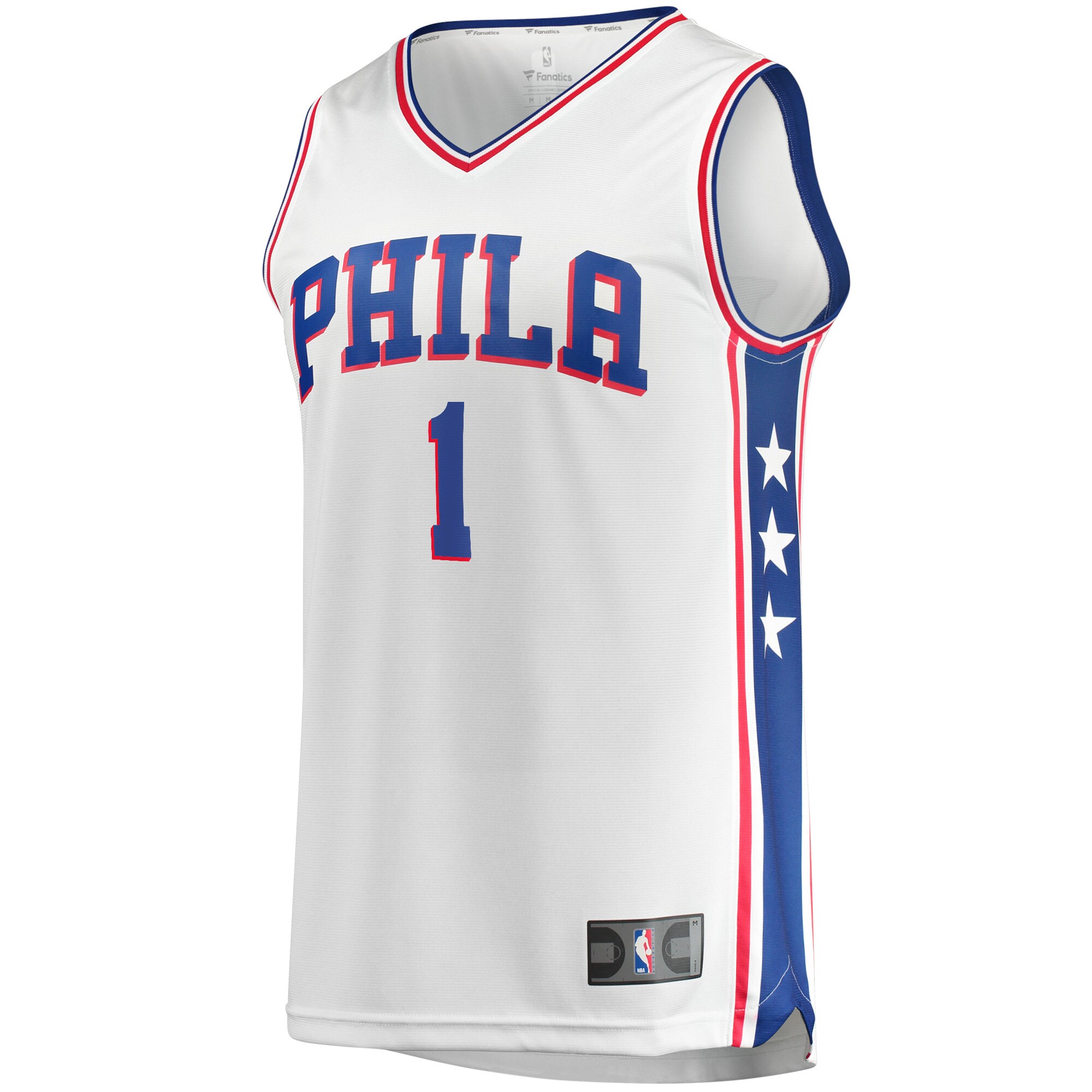 Alternative view of James Harden Philadelphia 76ers Fanatics Fastbreak Replica Player Jersey - Association Edition - White