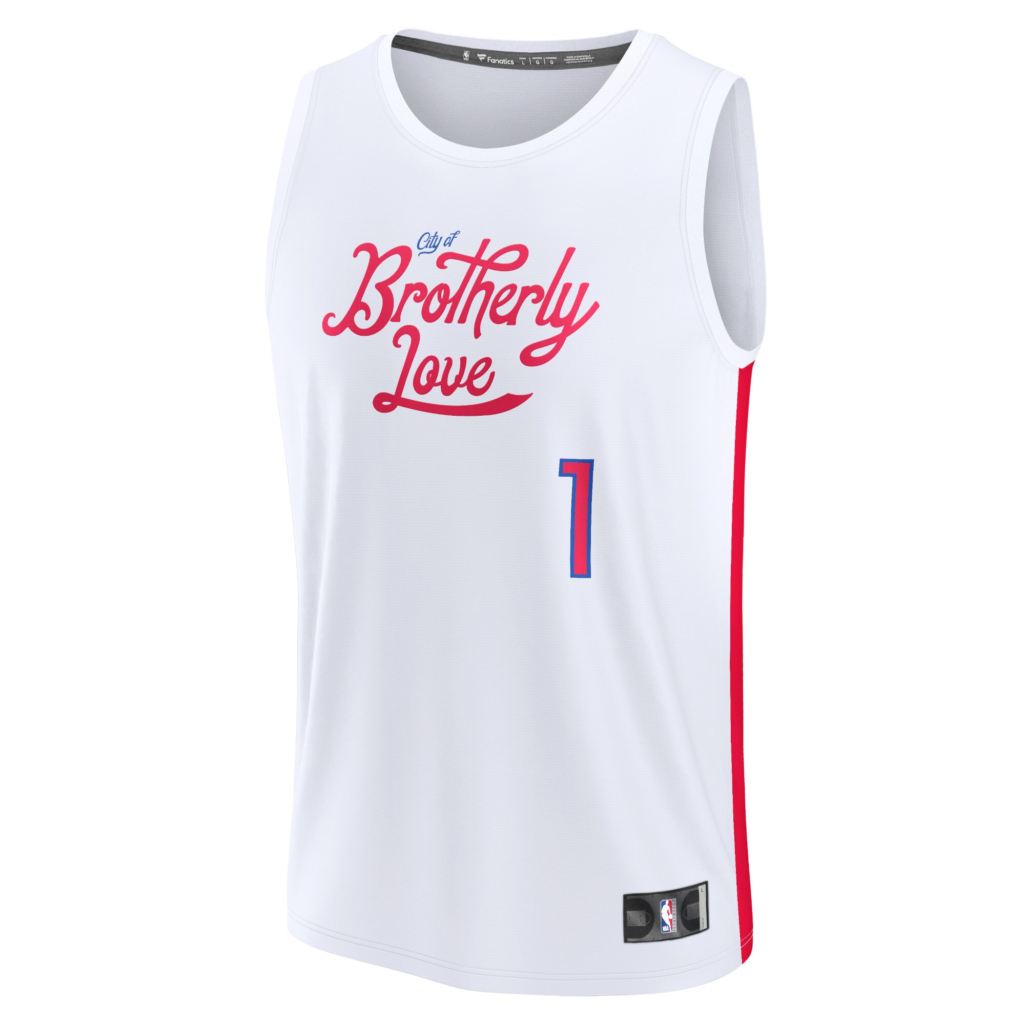 Alternative view of James Harden Philadelphia 76ers Fanatics Youth Fastbreak Jersey - City Edition - White