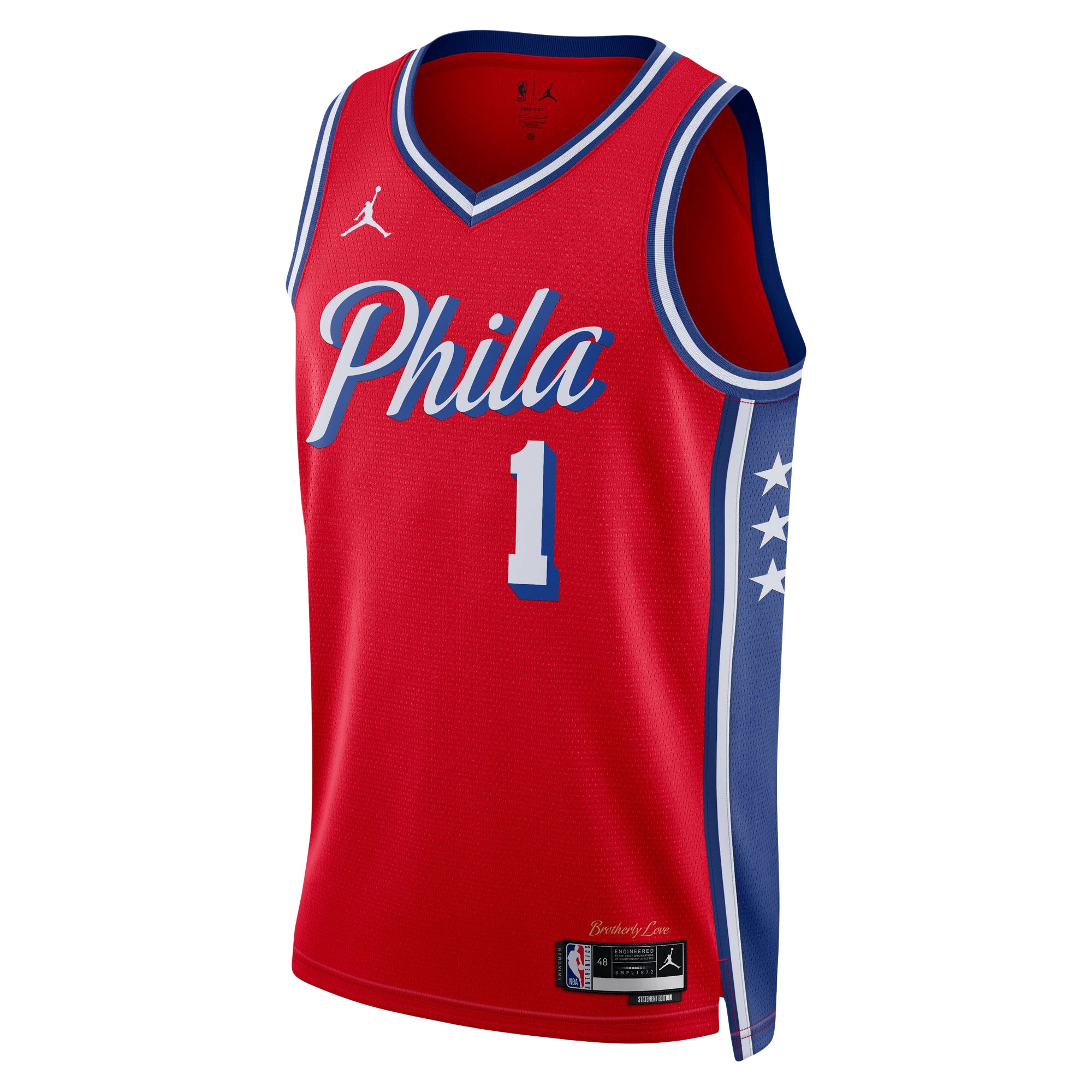 Alternative view of James Harden Philadelphia 76ers Jordan Brand Unisex Swingman Jersey - Statement Edition - Red