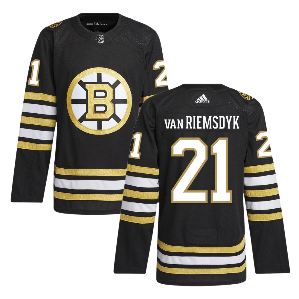 James van Riemsdyk 21 Boston Bruins 100th Anniversary Primegreen Home Men Jersey - Black - JS503 