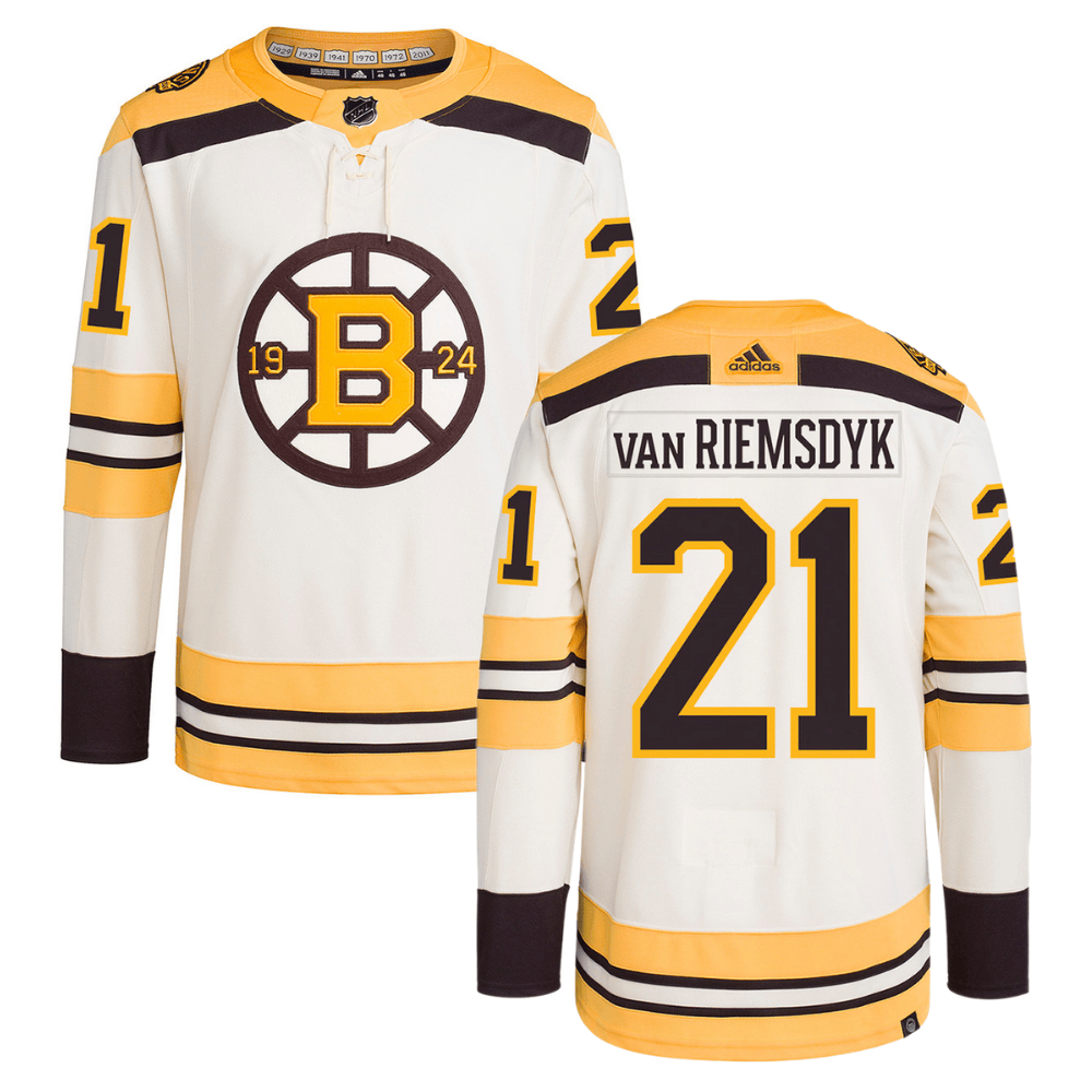 James van Riemsdyk 21 Boston Bruins 100th Anniversary Primegreen Third Men Jersey - Cream - JS809 
