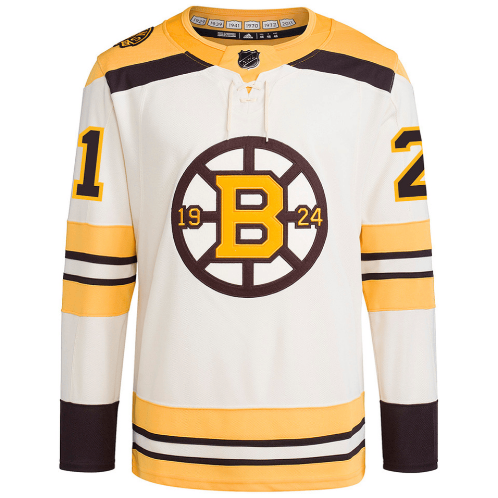 Alternative view of James van Riemsdyk 21 Boston Bruins 100th Anniversary Primegreen Third Men Jersey - Cream - JS809 