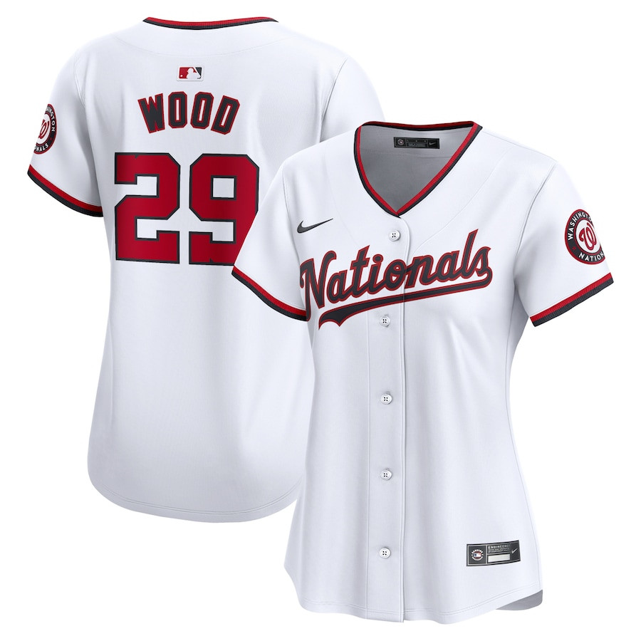 James Wood 29 Washington Nationals Women's Home Limited Player Jersey - White - JS355 