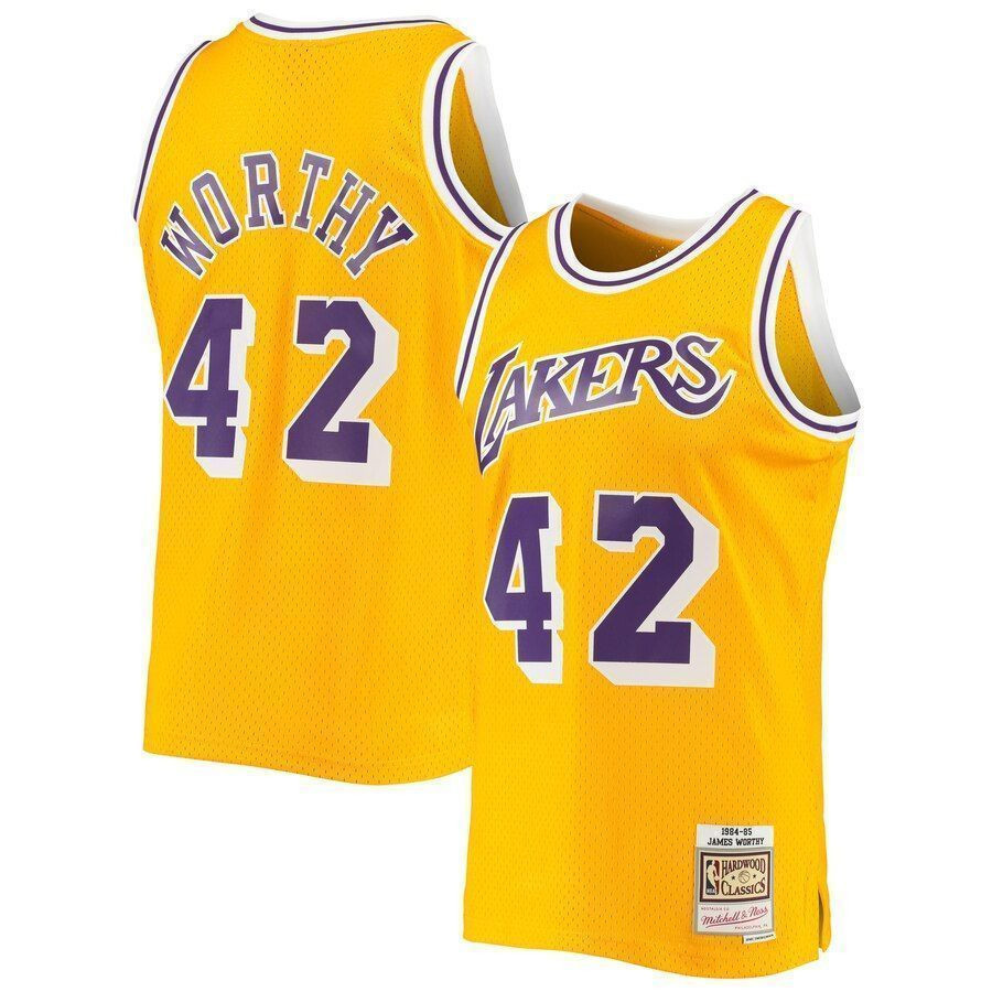 James Worthy Los Angeles Lakers Mitchell & Ness 1984-85 Hardwood Classics Swingman Jersey - Gold - JS244 
