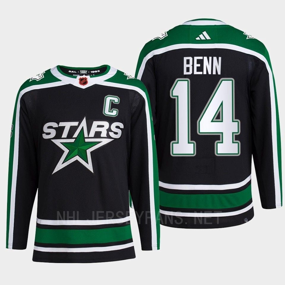 Jamie Benn 14 Reverse Retro 2.0 Dallas Stars 2022 Black Jersey Pro Primegreen - JS484 