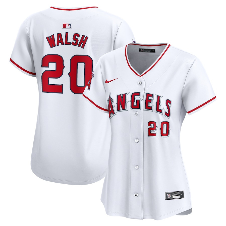 Jared Walsh 20 Los Angeles Angels Home Limited Player Women Jersey - White 