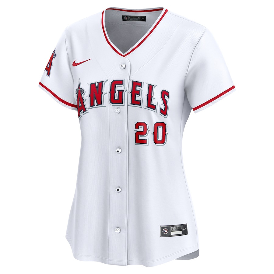 Alternative view of Jared Walsh 20 Los Angeles Angels Home Limited Player Women Jersey - White 