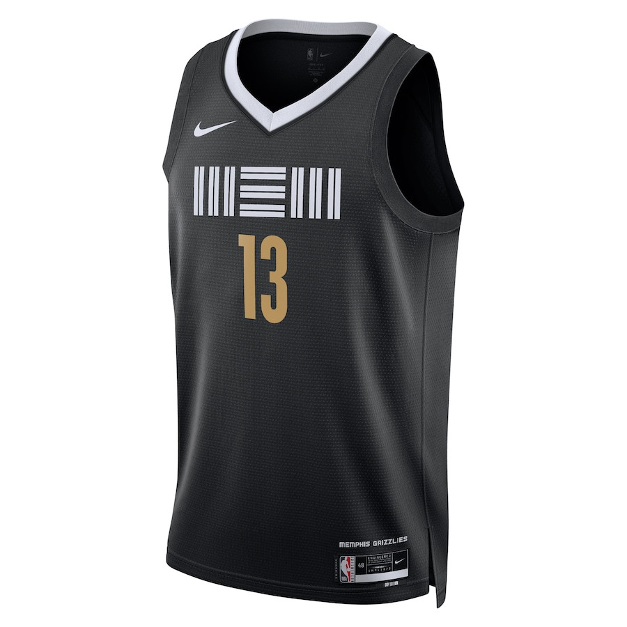 Alternative view of Jaren Jackson Jr. 13 Memphis Grizzlies 2023/24 City Edition Swingman Jersey - Black - JS748 