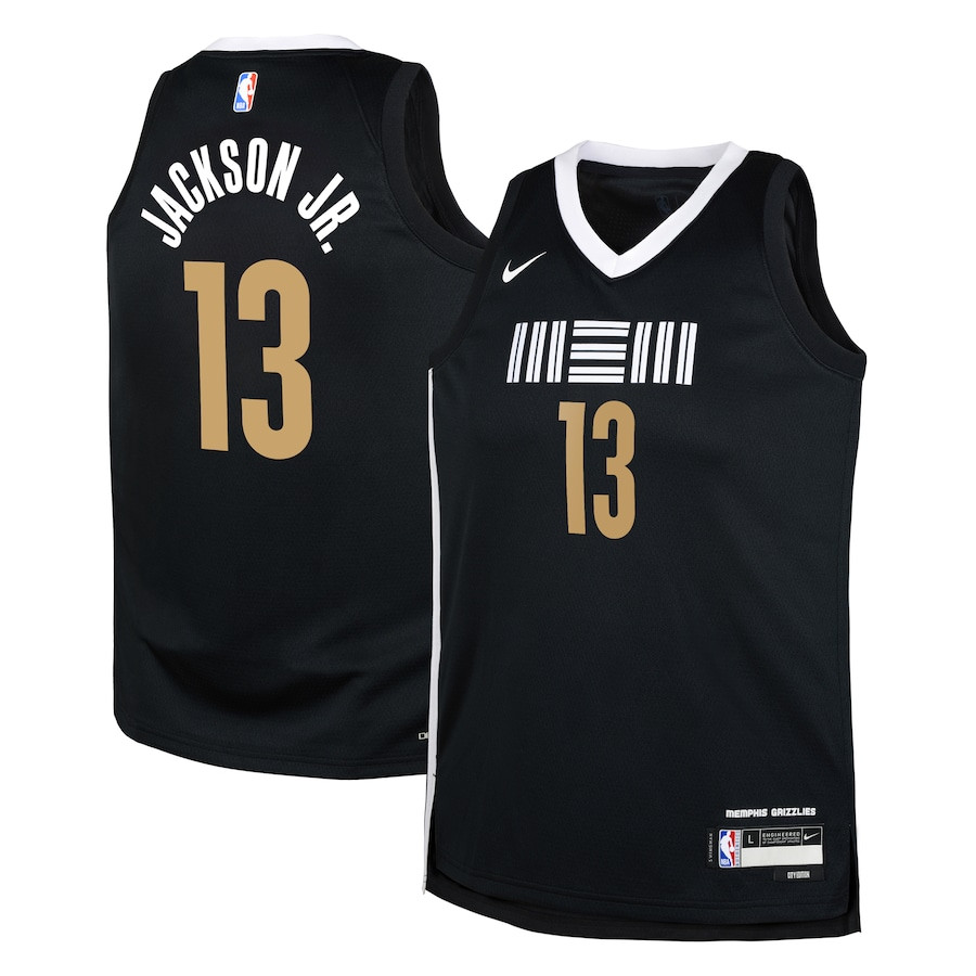 Jaren Jackson Jr. 13 Memphis Grizzlies 2023/24 City Edition Swingman YOUTH Jersey - Black - JS339 