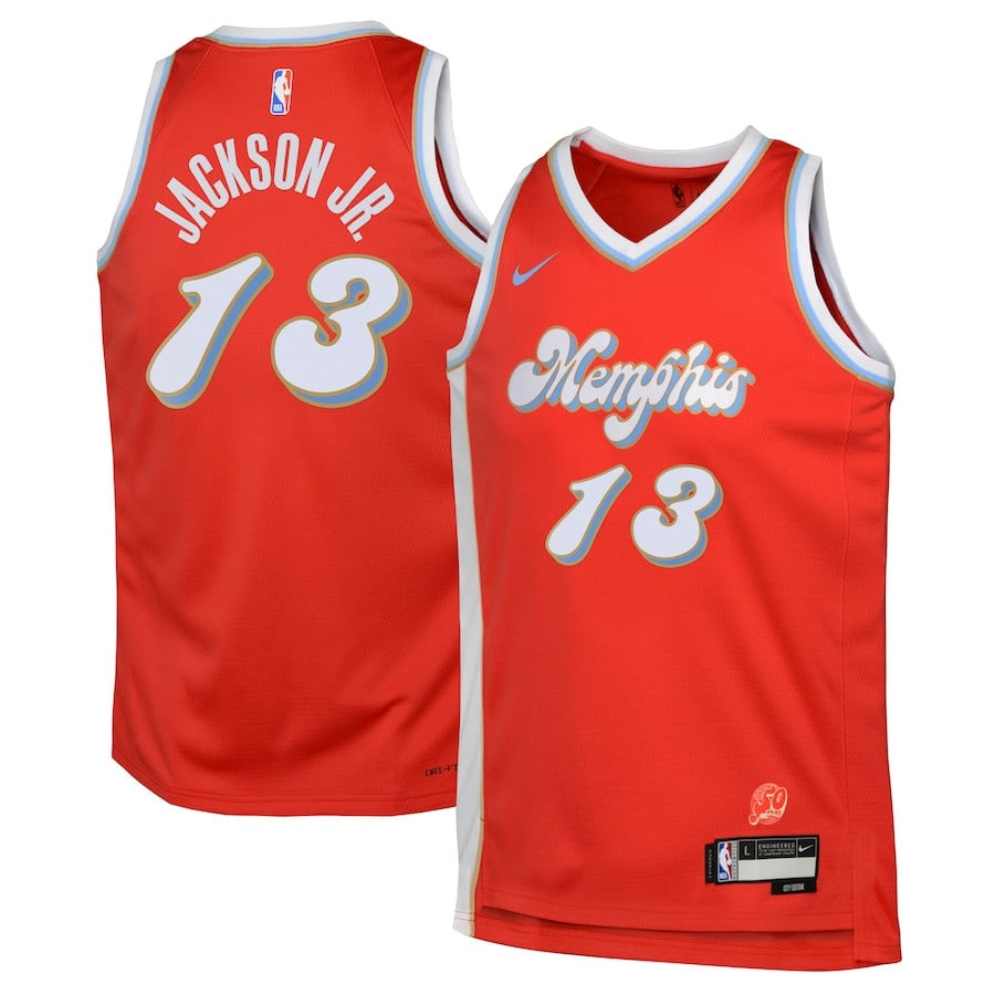 Jaren Jackson Jr. 13 Memphis Grizzlies 2024/25 Swingman Player YOUTH Jersey - City Edition - Red - JS900 