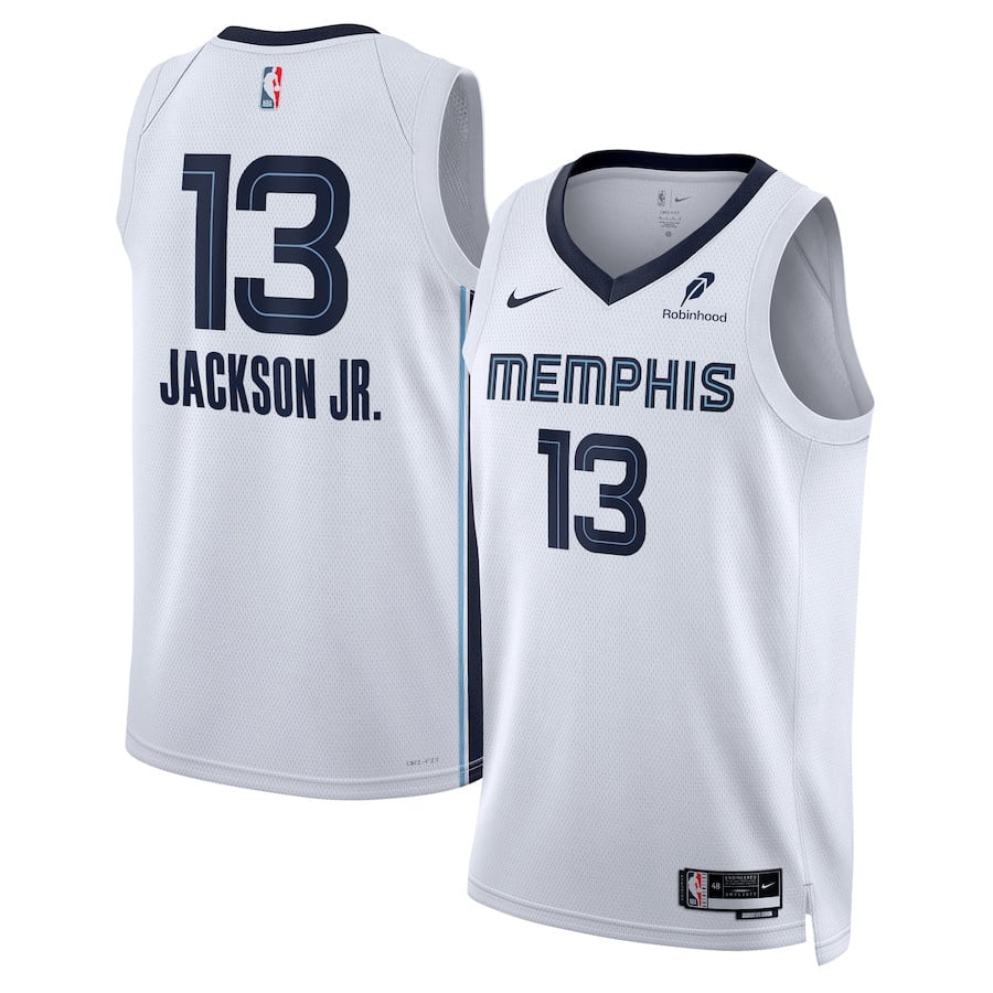 Jaren Jackson Jr. 13 Memphis Grizzlies Unisex Swingman Badge Player Jersey - Association Edition - White - JS674 