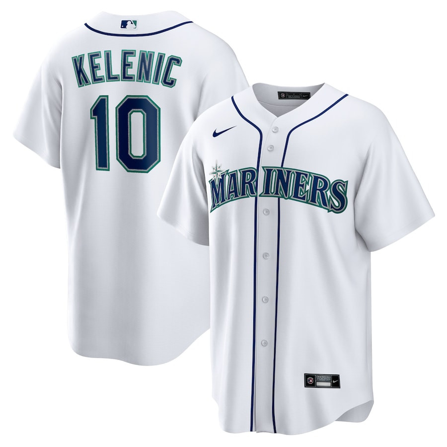 Jarred Kelenic 10 Seattle Mariners Home Men Jersey - White 