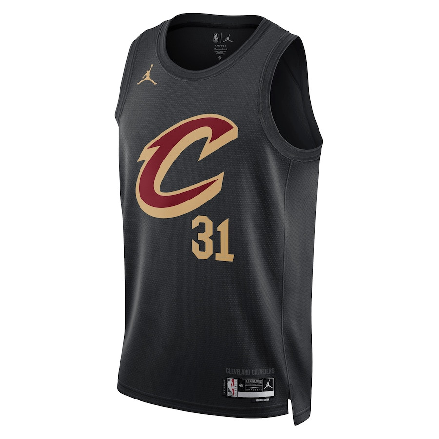 Alternative view of Jarrett Allen 31 Cleveland Cavaliers Unisex Swingman Jersey - Statement Edition - Black - JS889