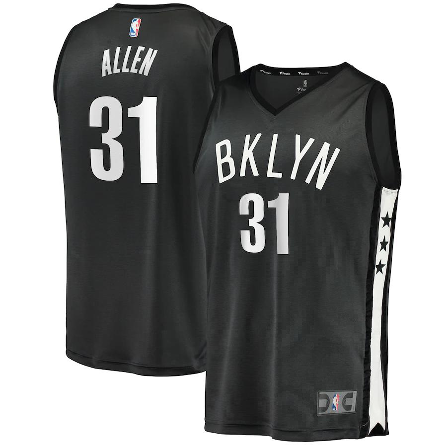 Jarrett Allen Brooklyn Nets Fanatics Branded Fast Break Player Jersey - Statement Edition - Charcoal