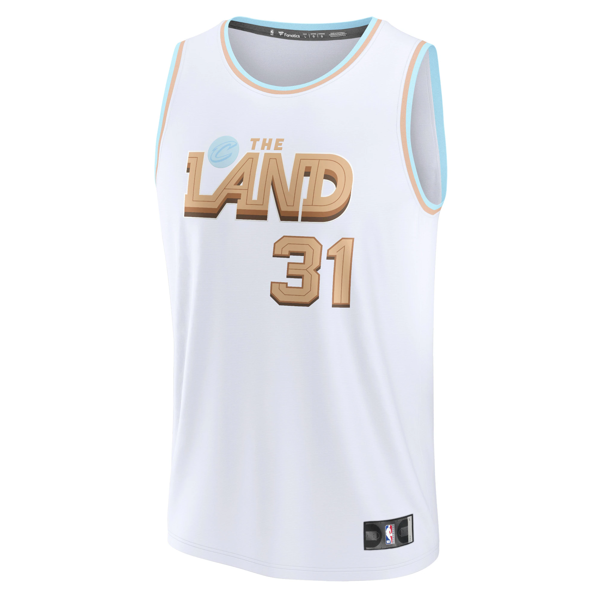 Alternative view of Jarrett Allen Cleveland Cavaliers Fanatics Branded 2022/23 Fastbreak Jersey - City Edition - White
