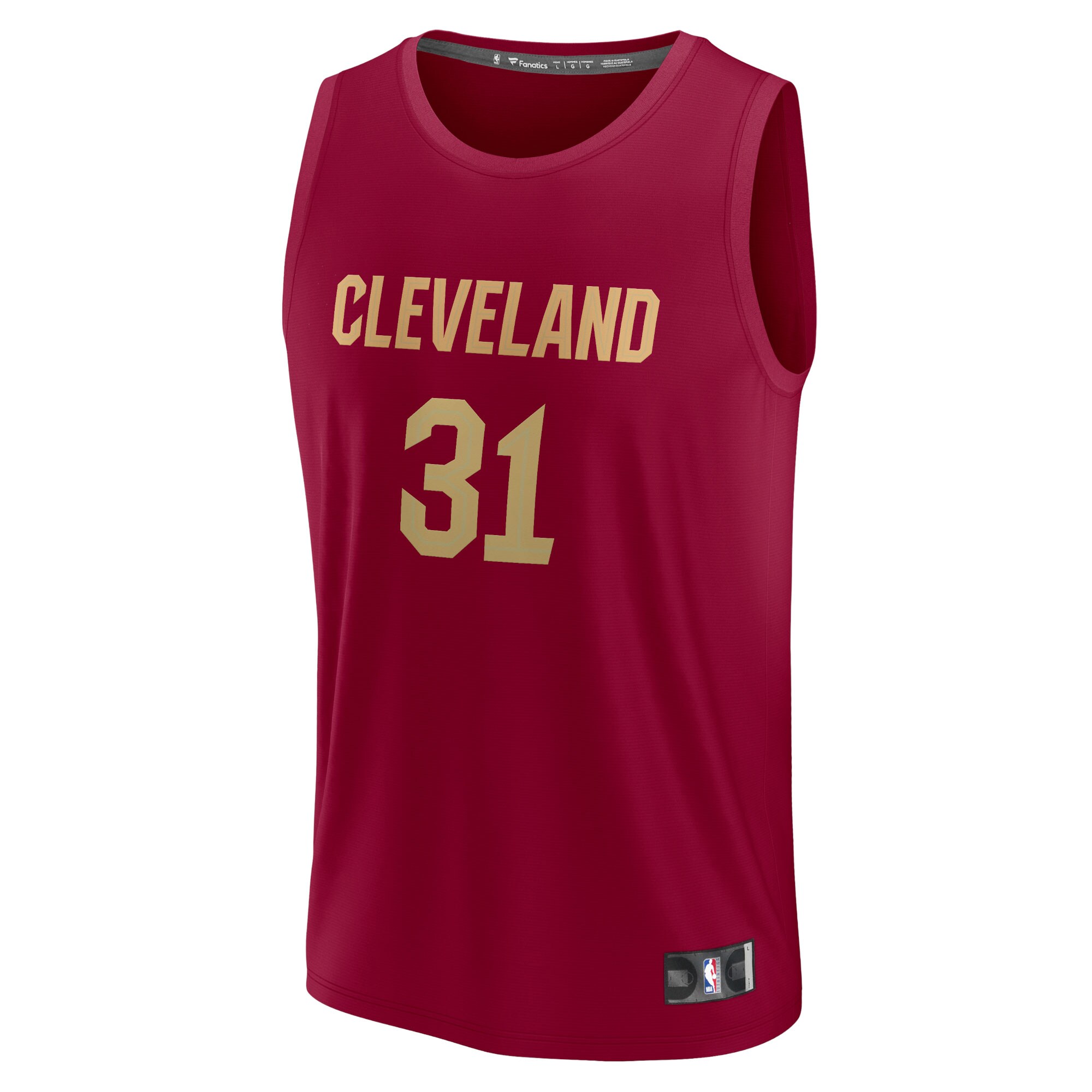 Alternative view of Jarrett Allen Cleveland Cavaliers Fanatics Fast Break Replica Jersey - Icon Edition - Wine