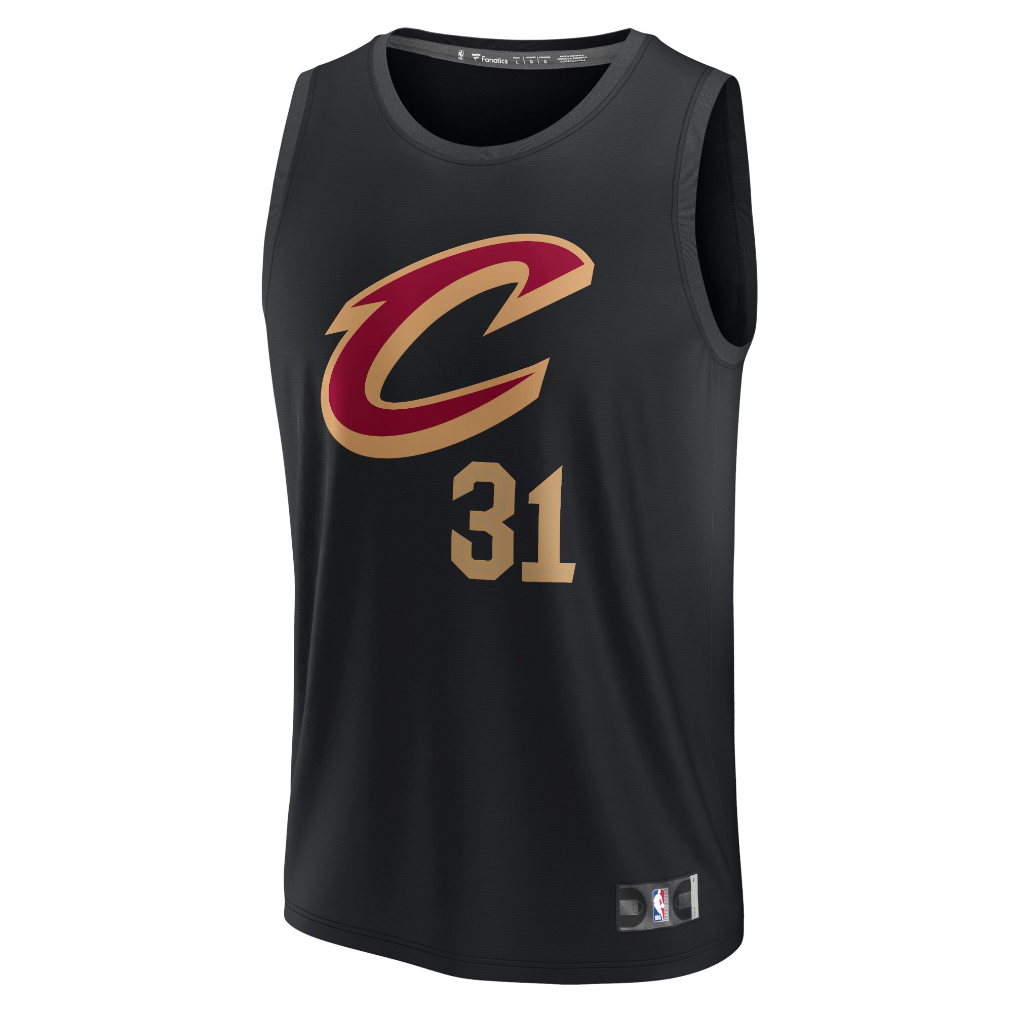 Alternative view of Jarrett Allen Cleveland Cavaliers Fanatics Fast Break Replica Jersey - Statement Edition - Black