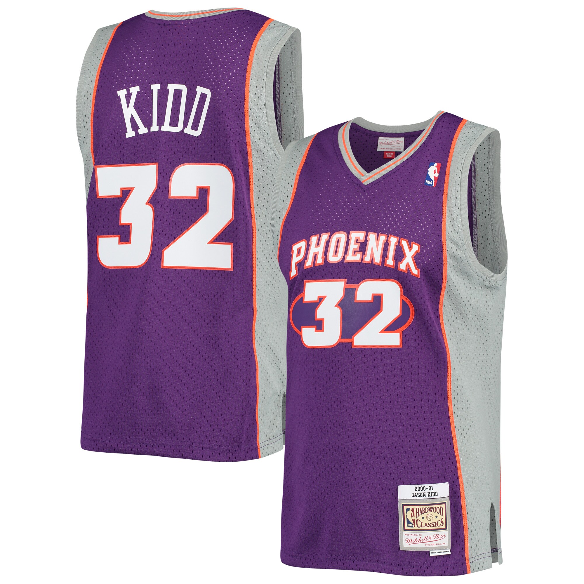 Alternative view of Jason Kidd Phoenix Suns Mitchell & Ness 2001/02 Hardwood Classics Swingman Jersey - Purple