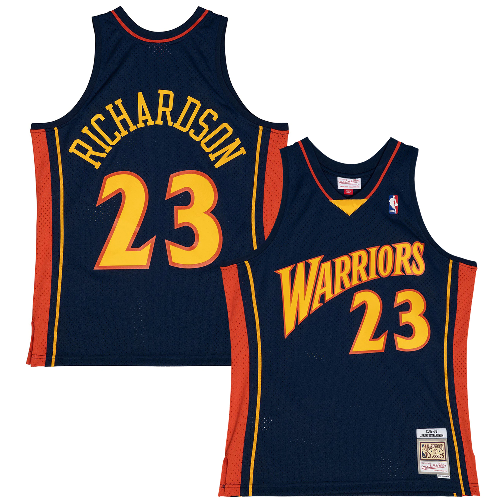 Alternative view of Jason Richardson Golden State Warriors Mitchell & Ness 2002/03 Swingman Jersey - Blue