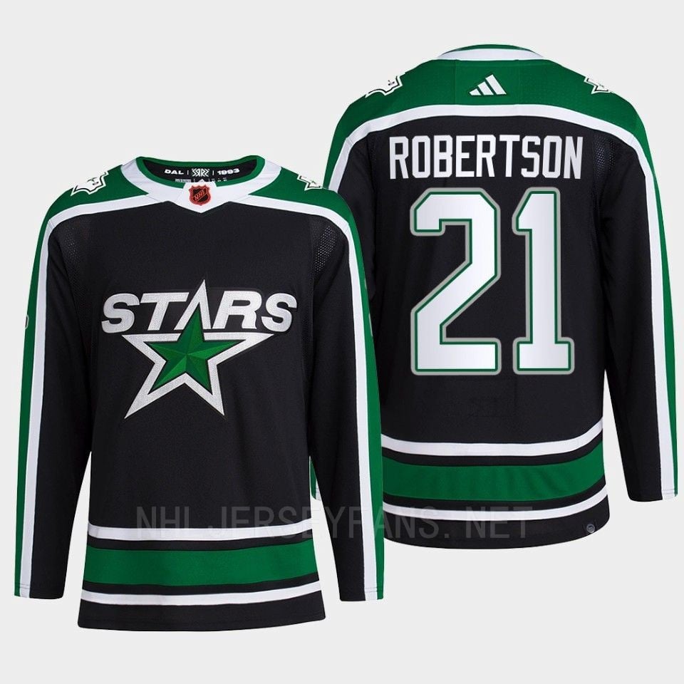 Jason Robertson 21 Reverse Retro 2.0 Dallas Stars 2022 Black Jersey Pro Primegreen - JS625 