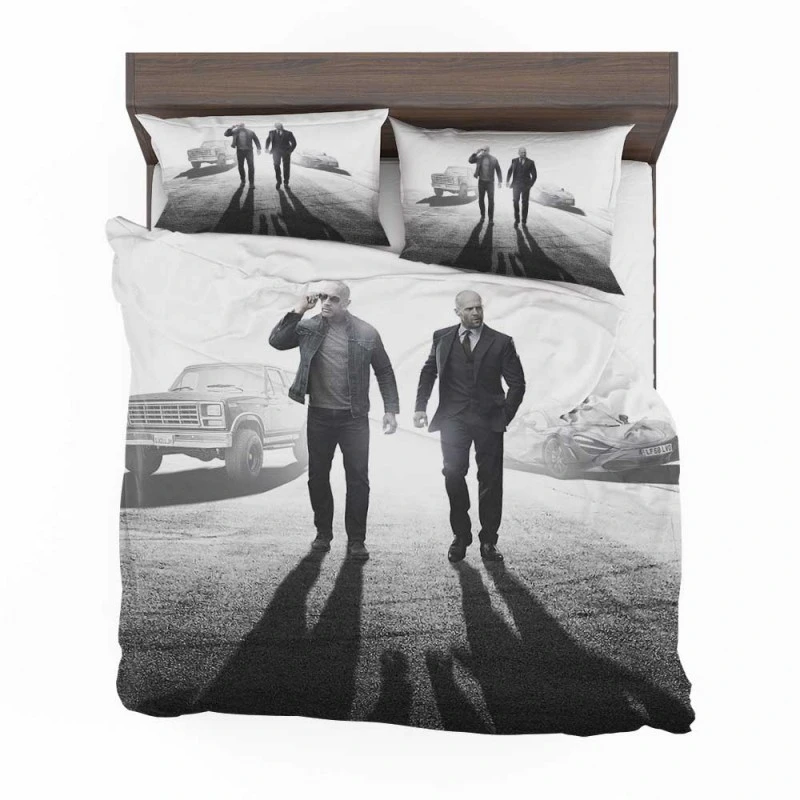 Alternative view of Jason Statham Dwayne Johnson In Fast & Furious Movie Bedding Set - Custom Bedding Set