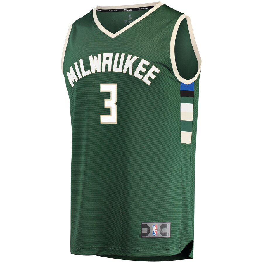 Alternative view of Jason Terry Milwaukee Bucks Fanatics Branded Youth Fast Break Player Jersey Green - Icon Edition