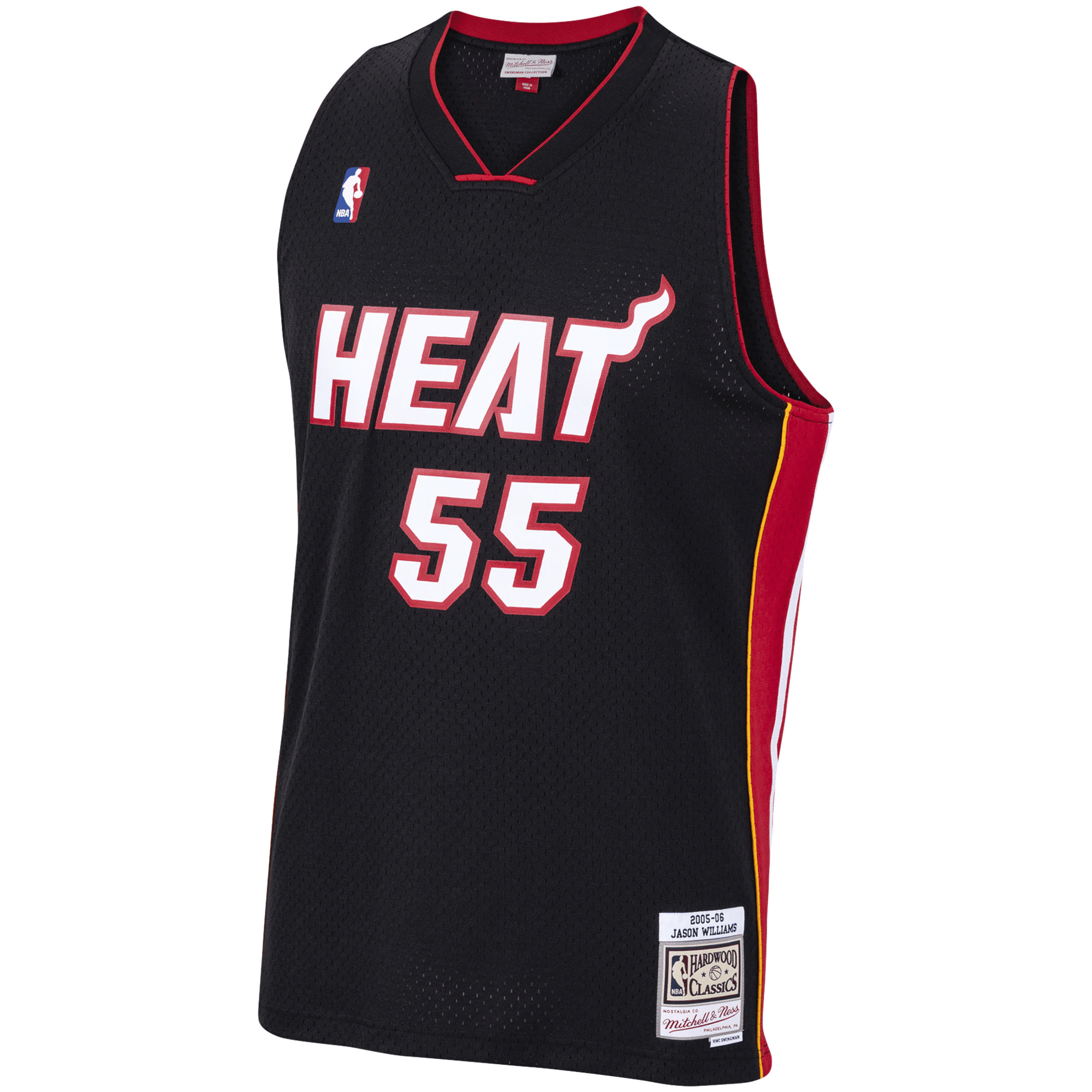 Alternative view of Jason Williams Miami Heat Mitchell & Ness 2005-06 Hardwood Classics Swingman Jersey - Black Jersey - JS938 