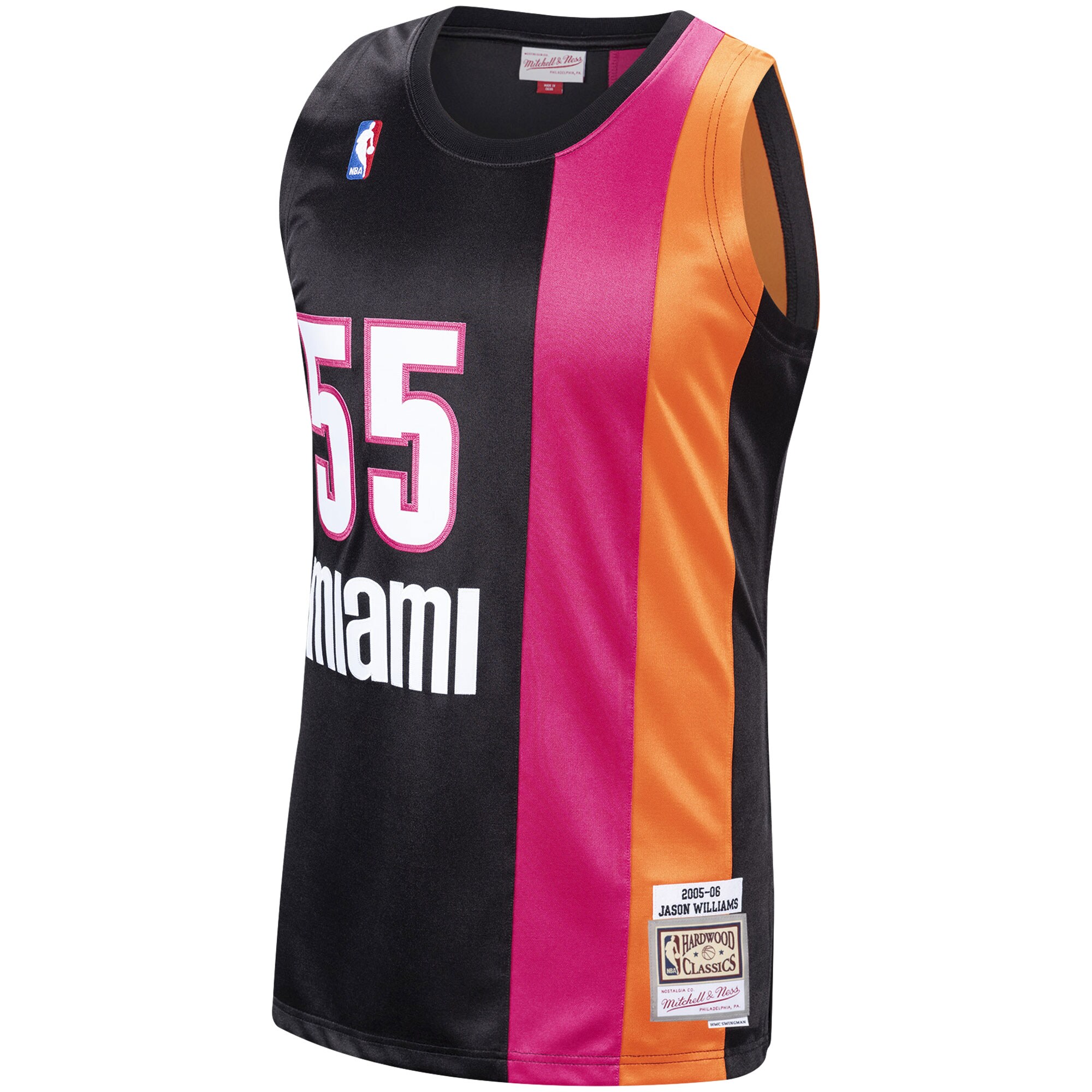 Alternative view of Jason Williams Miami Heat Mitchell & Ness 2005/06 Hardwood Classics Swingman Jersey - Black