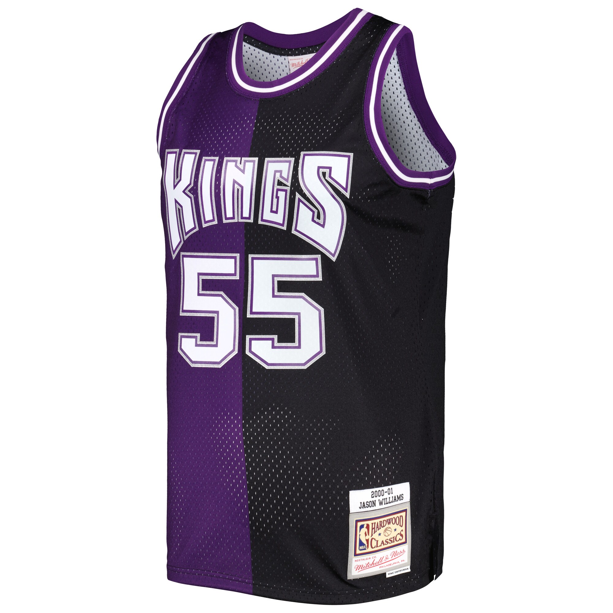 Alternative view of Jason Williams Sacramento Kings Mitchell & Ness Hardwood Classics 2000/01 Split Swingman Jersey - Purple/black