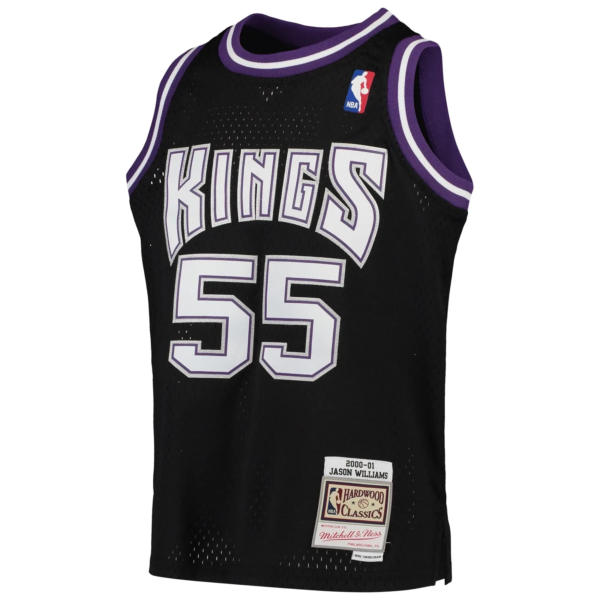 Alternative view of Jason Williams Sacramento Kings Mitchell & Ness Youth 2000-01 Hardwood Classics Swingman Throwback Jersey - Black - JS651 