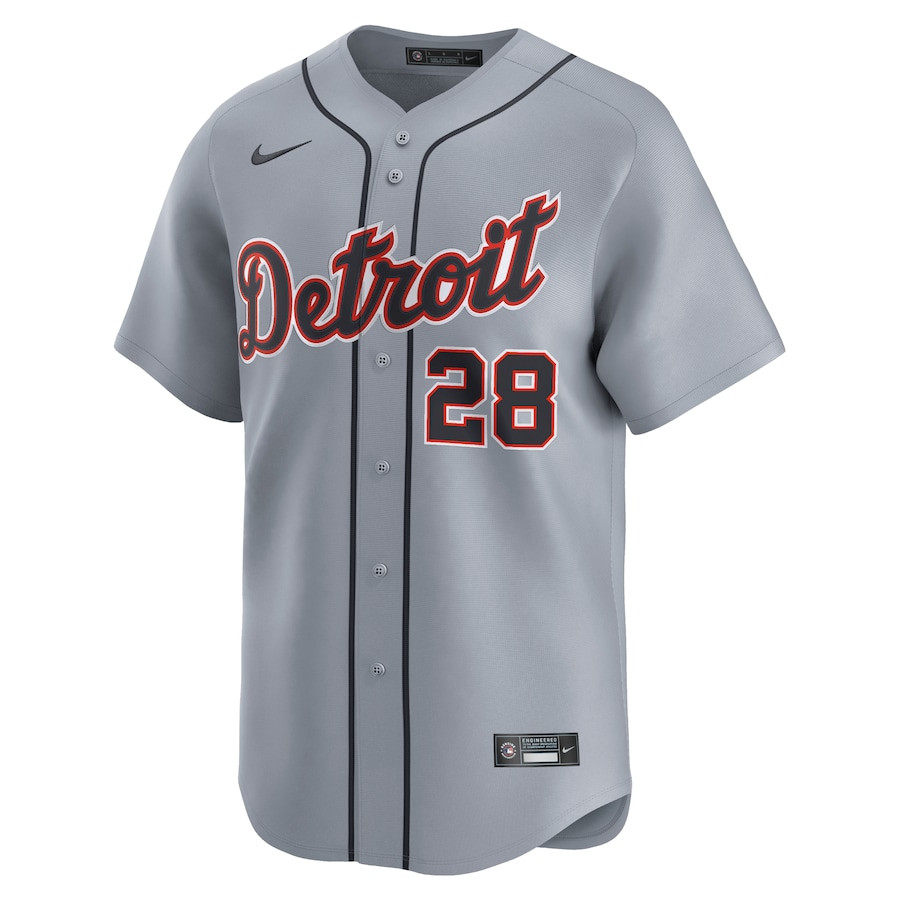 Alternative view of Javier Baez 28 Detroit Tigers Road Limited Men Jersey - Gray