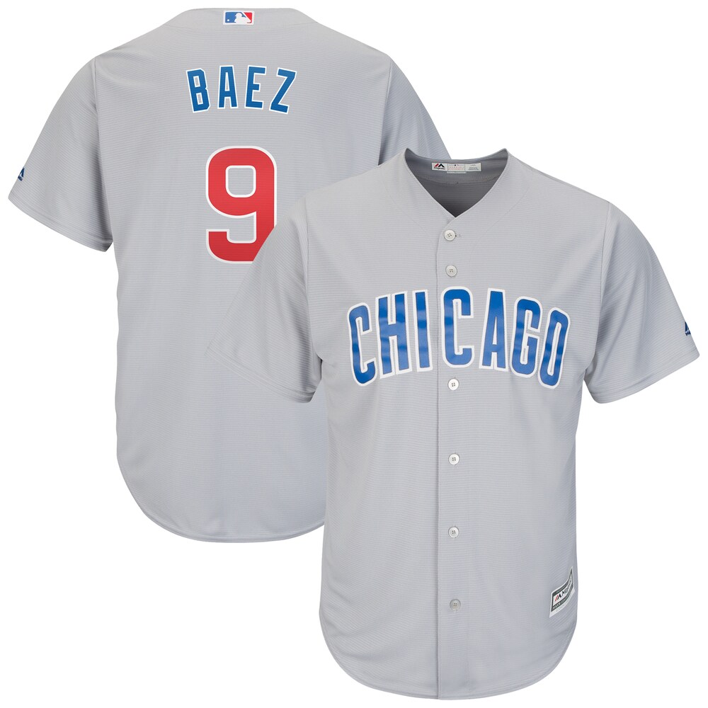 Javier Baez Chicago Cubs Majestic Away Cool Base Player Jersey - Gray