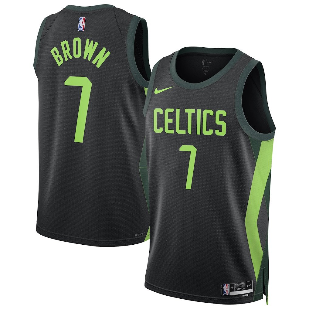 Jaylen Brown 7 Boston Celtics Unisex 2024/25 Swingman Player Jersey - City Edition - Black - JS656