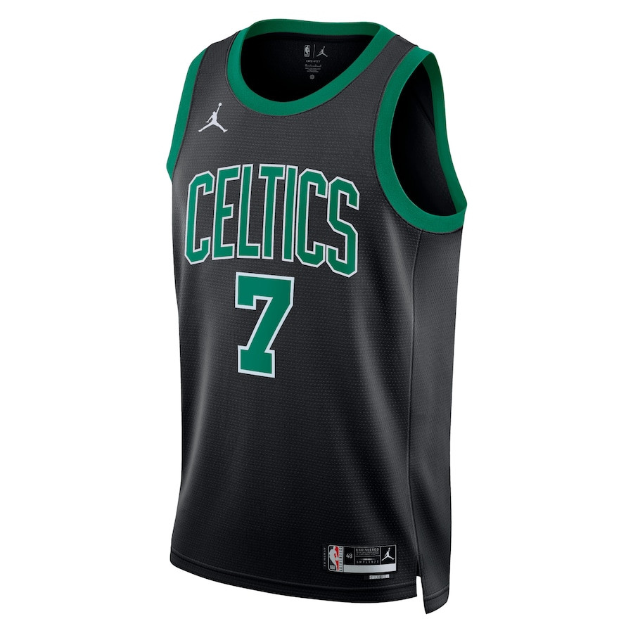 Alternative view of Jaylen Brown 7 Boston Celtics Unisex Swingman Jersey - Statement Edition - Black - JS579