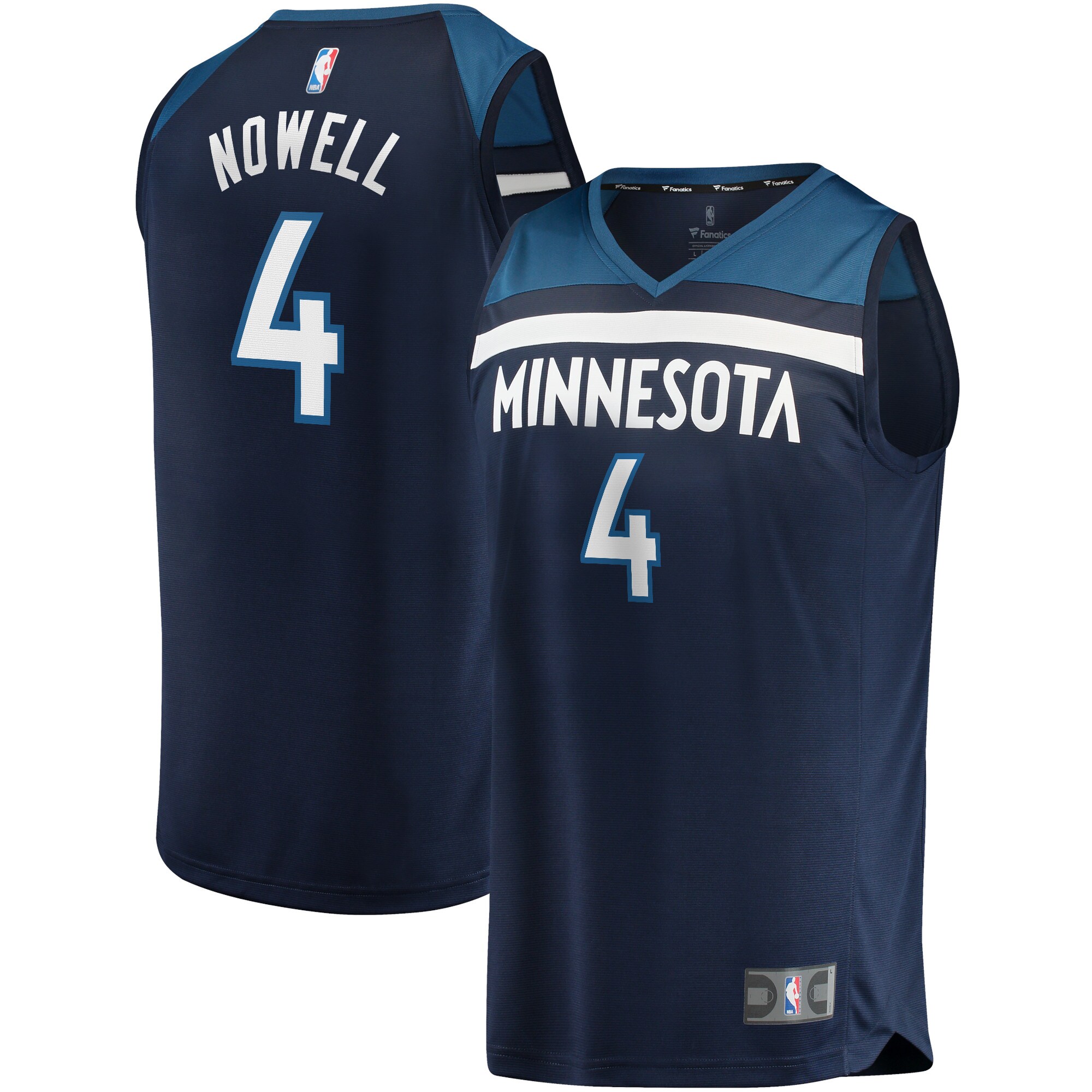 Alternative view of Jaylen Nowell Minnesota Timberwolves Fanatics Branded 2021/22 Fast Break Replica Jersey - Icon Edition - Navy