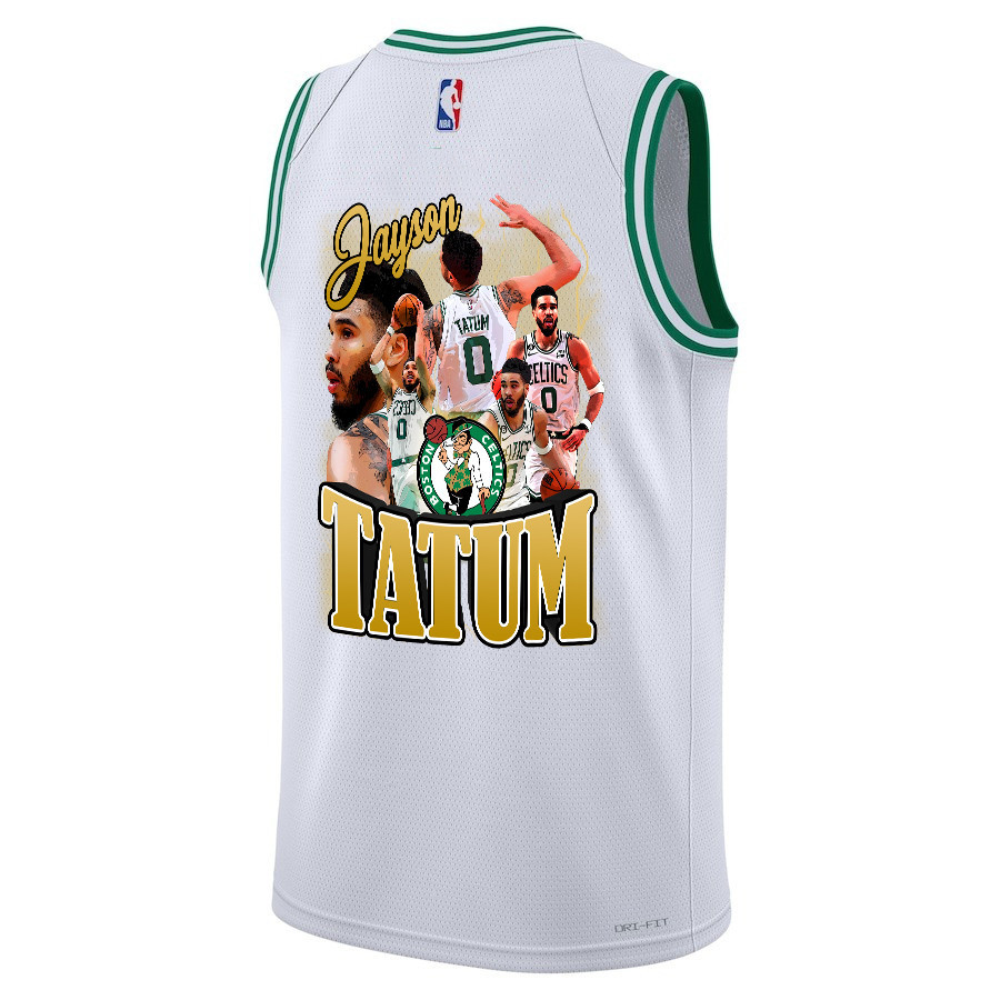 Alternative view of Jayson Tatum 0 Best Moments At Boston Celtics 2024 Association Edition Jersey - Final Champions Patch - White - JS432